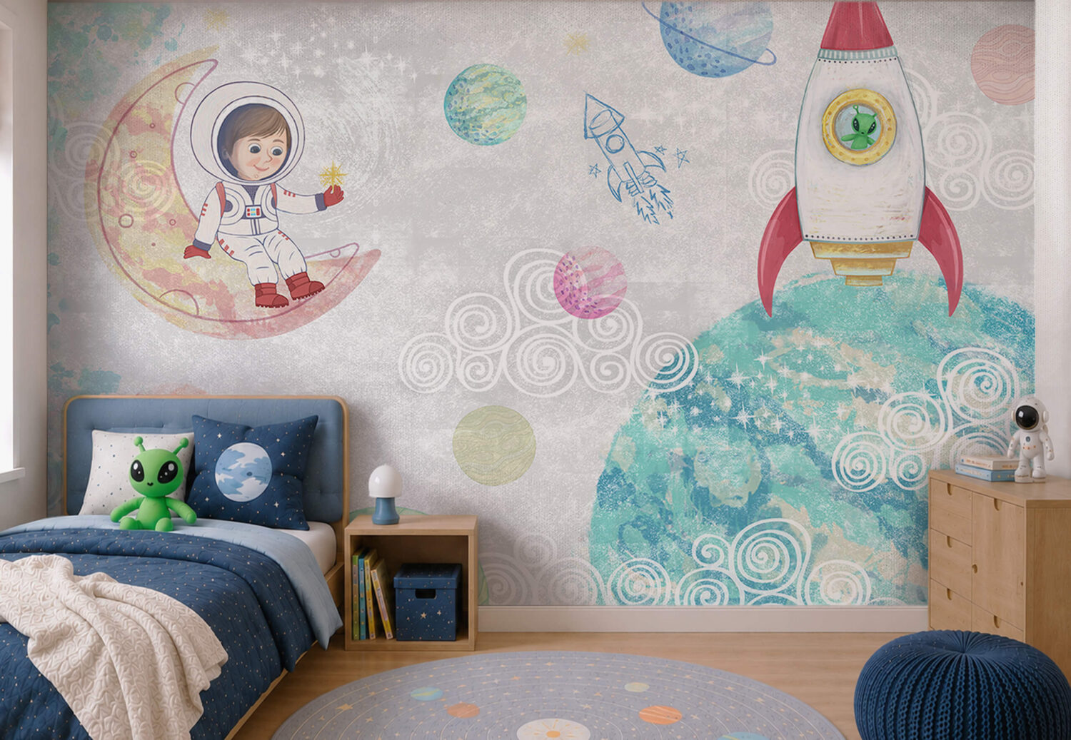 Personalizovana dečja tapeta Astronaut u dečjoj sobi