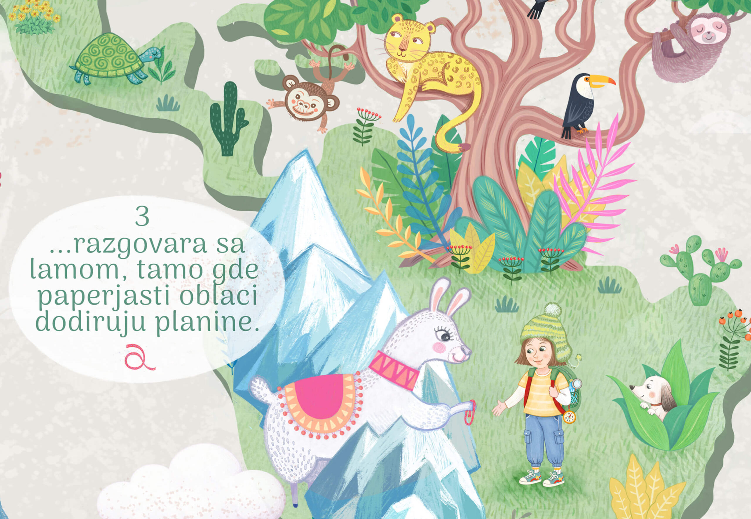 Personalizovana tapeta Oko sveta sa životinjama – detalj Azije